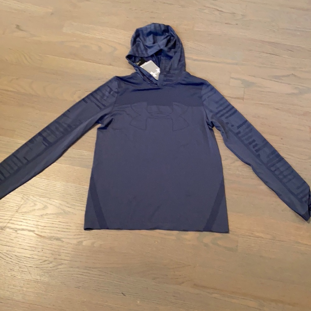 Under armor long  sleeve shirt with a hood